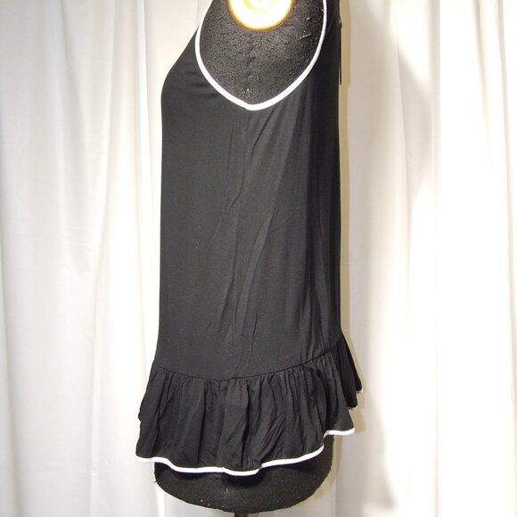 Elegant New Cable & Gauge Tank Top with Tags Black & White Frill Bottom XL - Picture 2 of 5